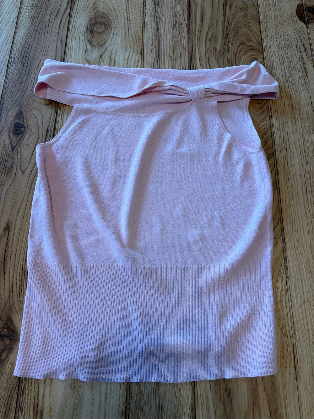 LOFT Light Pink Off-Shoulder Knot Tank